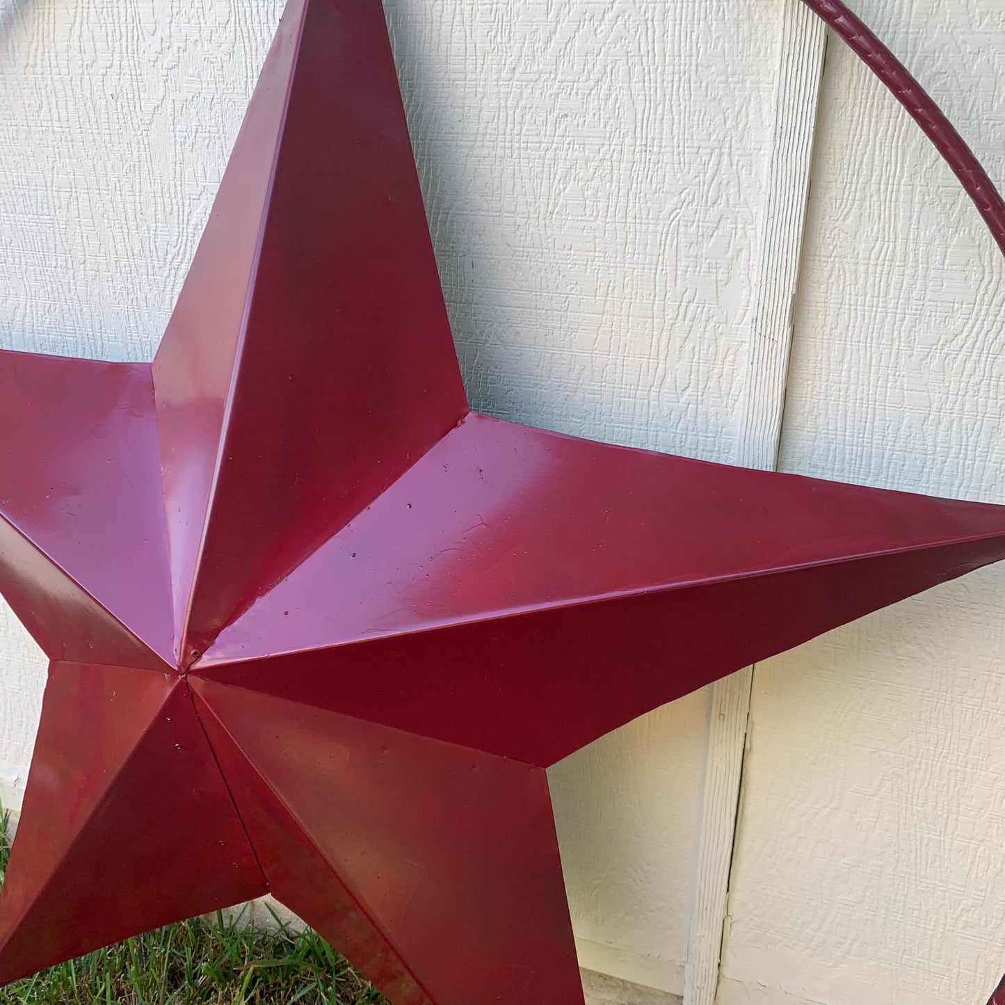 24",32",36" CRANBERRY RED STAR BARN METAL LONESTAR TWISTED ROPE RING WALL ART WESTERN HOME DECOR BRAND NEW