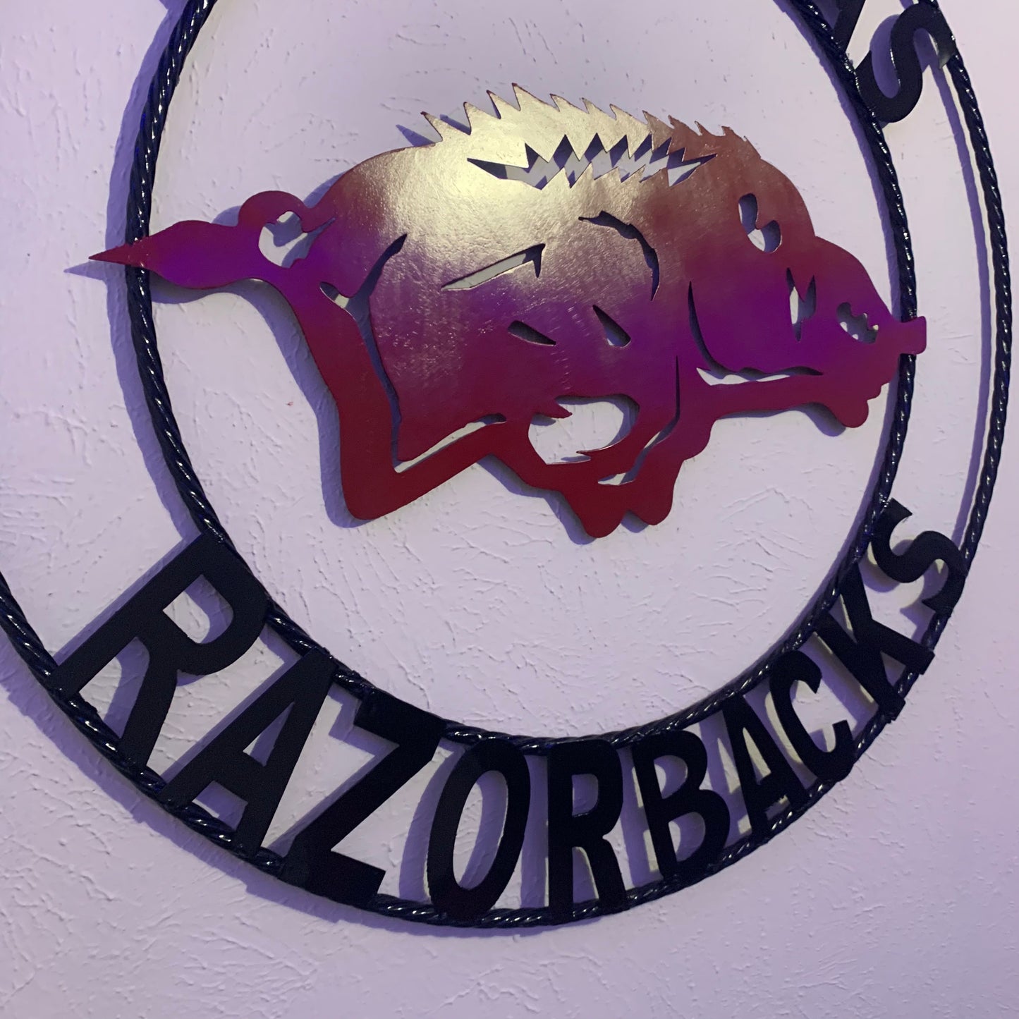 ARKANSAS RAZORBACKS CUSTOM METAL VINTAGE CRAFT SIGN TEAM WALL ART WESTERN HOME DECOR HANDAMADE