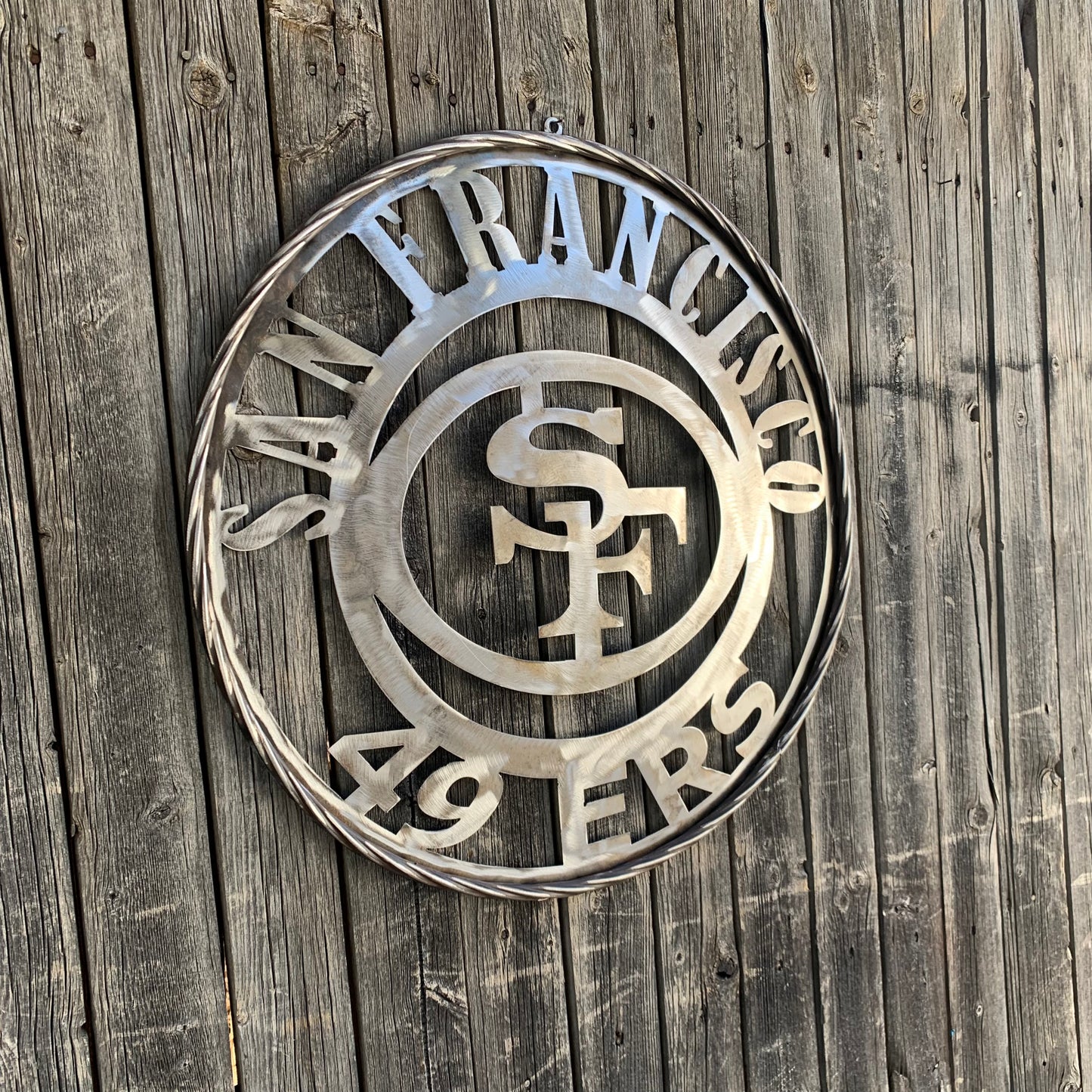 SAN FRANCISCO 49ERS METAL CUSTOM VINTAGE RAW METAL CRAFT TEAM SIGN HANDMADE 12",18",24",32",36",40",50"