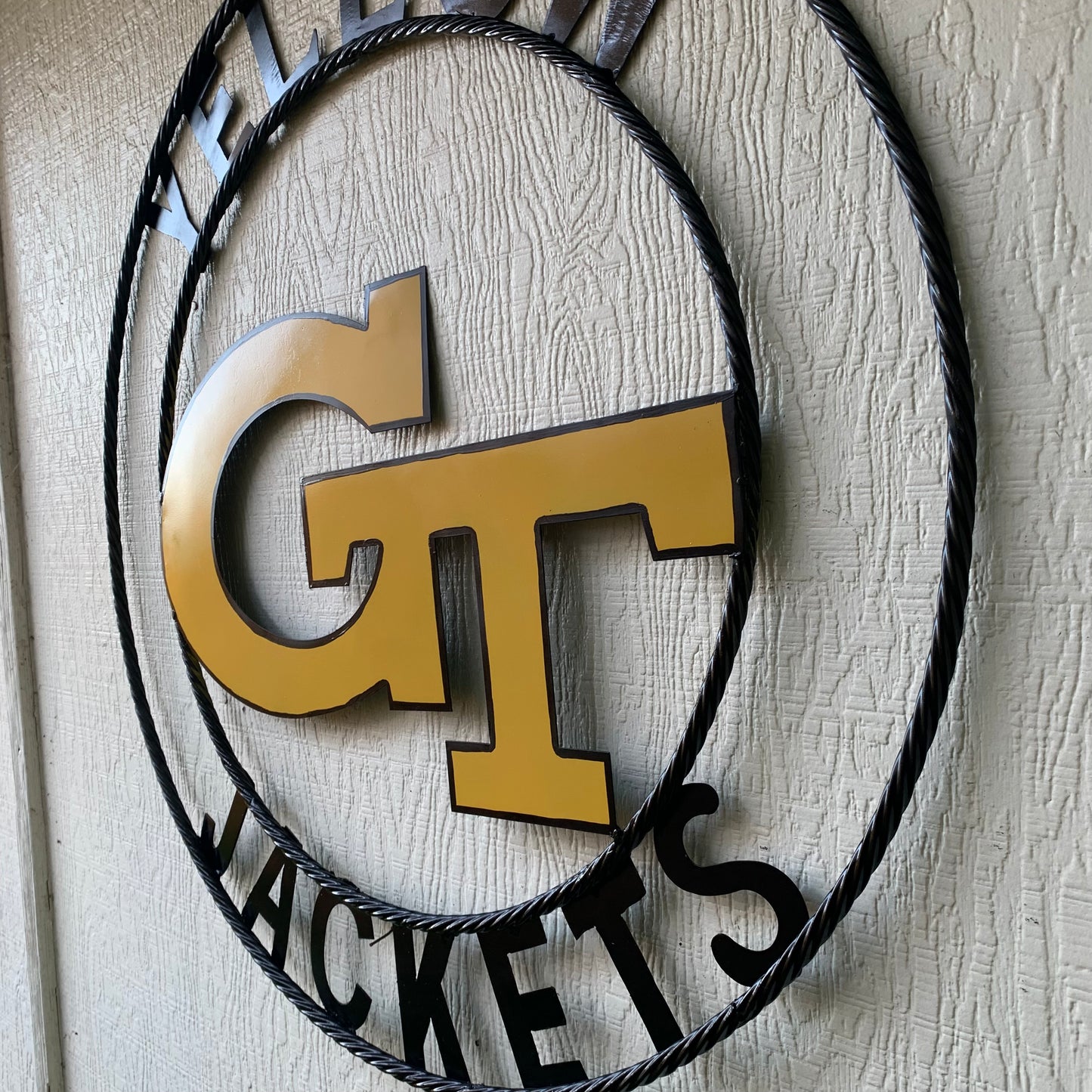 GEORGIA TECH YELLOW JACKETS CUSTOM METAL VINTAGE CRAFT SIGN TEAM WALL ART WESTERN HOME DECOR HANDMADE 12",18",24",32",36"