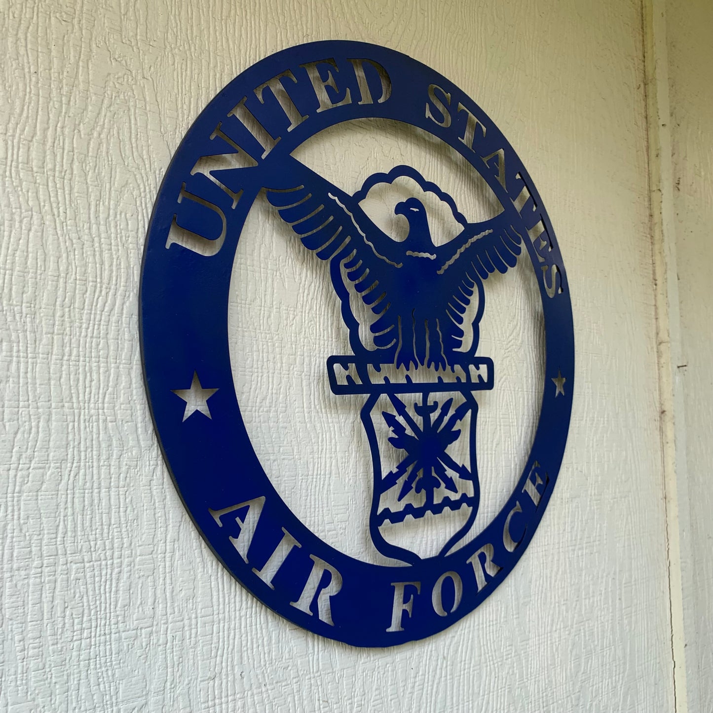 24" US AIR FORCE LASERCUT BLUE MILITARY METAL WALL ART AIRFORCE WESTERN HOME DECOR NEW