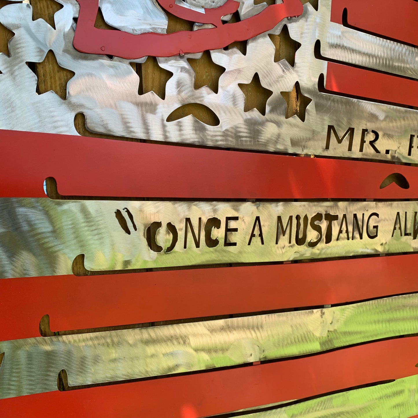 CUSTOM NAME KANSAS CITY CHIEFS METAL TATTERED FLAG CUSTOM VINTAGE CRAFT WALL ART HANDMADE