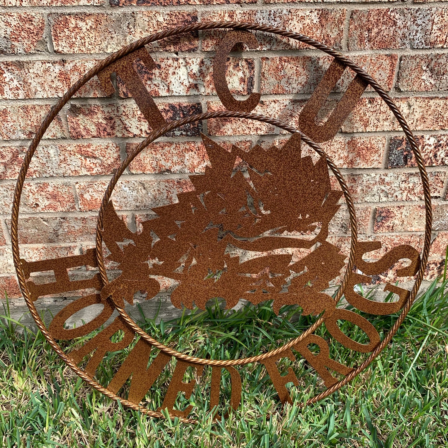 12", 18", 24", 32" TCU HORNED FROGS CUSTOM VINTAGE CRAFT METAL TEAM SIGN HANDMADE
