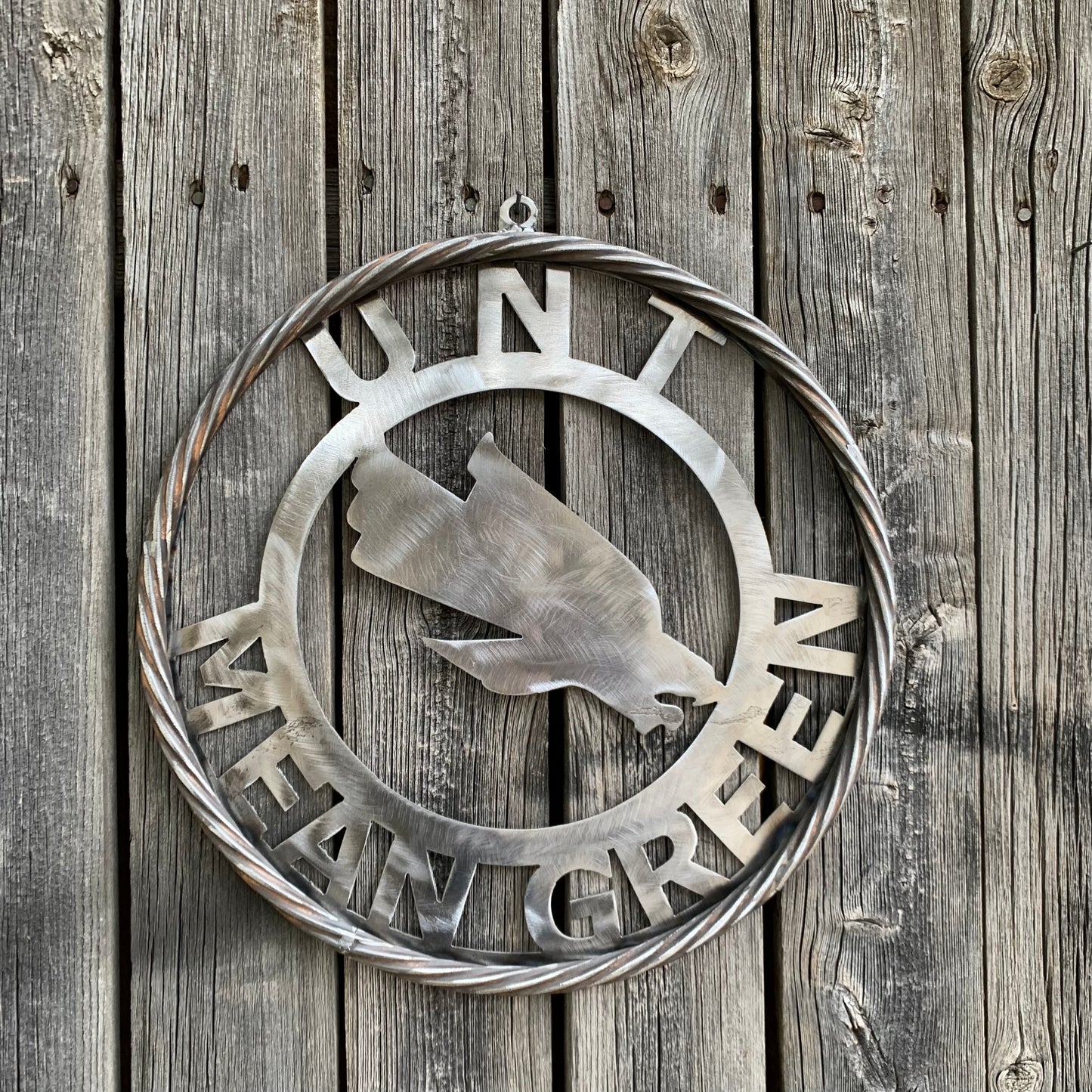12", 18", 24", 32" UNT MEAN GREEN RAW METAL CUSTOM VINTAGE CRAFT WALL ART TEAM SIGN HANDMADE