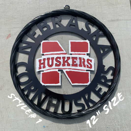 12", 18", 24", 32" NEBRASKA HUSKERS METAL CUSTOM VINTAGE CRAFT TEAM SIGN