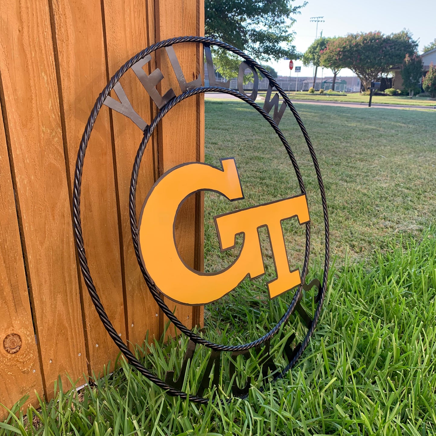 GEORGIA TECH YELLOW JACKETS CUSTOM METAL VINTAGE CRAFT SIGN TEAM WALL ART WESTERN HOME DECOR HANDMADE 12",18",24",32",36"