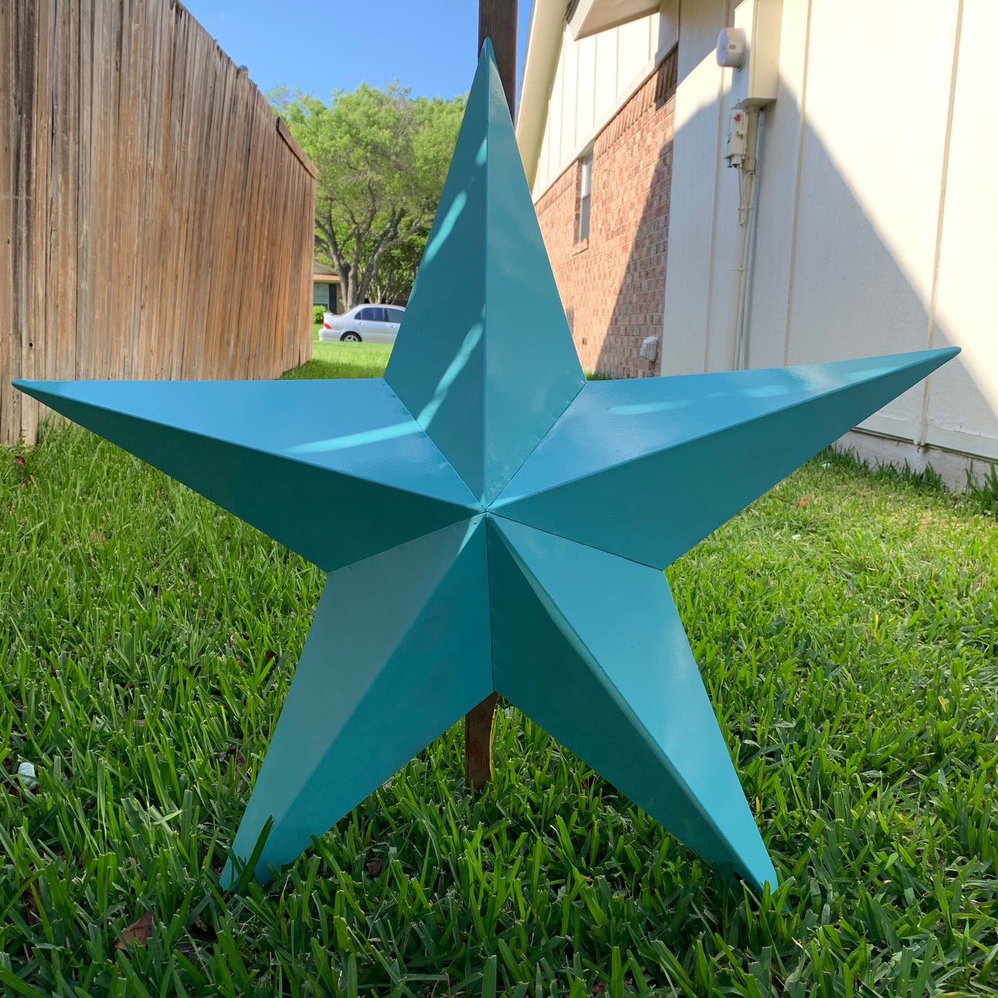 #EH11132 TURQUOISE BARN METAL STAR WALL ART WESTERN HOME DECOR HANDMADE NEW