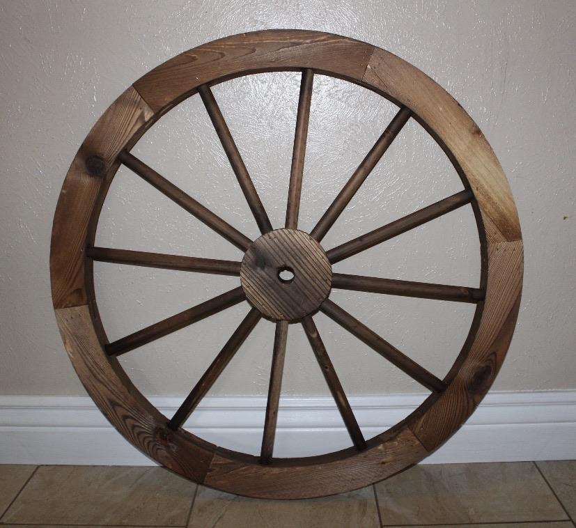 16",24",30" WAGON WHEEL BLACK BARN WOOD WESTERN HOME DECOR RUSTIC HANDMADE CRAFT