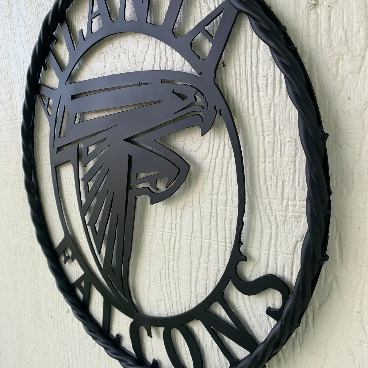 12",18",24",32",36" ATLANTA FALCONS BLACK METAL CUSTOM METAL VINTAGE CRAFT SIGN FOOTBALL TEAM WESTERN HOME DECOR HANDMADE