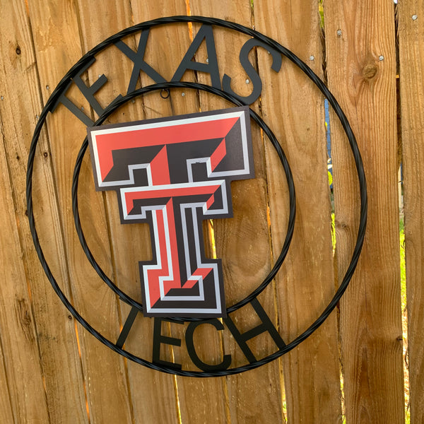 18",24" TEXAS TECH CUSTOM METAL VINTAGE CRAFT SIGN WESTERN HOME DECOR