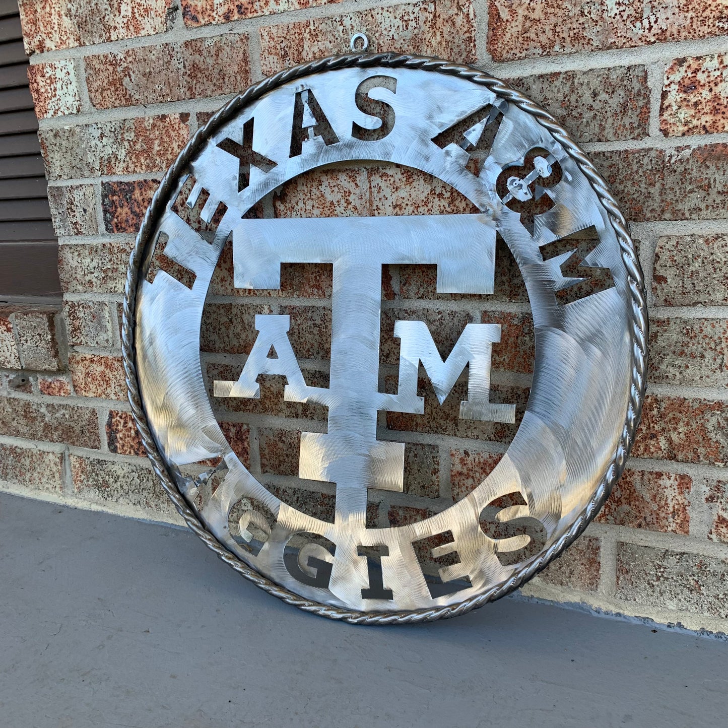 TEXAS A&M WIDE BAND RAW METAL CUSTOM VINTAGE CRAFT WALL ART TEAM SIGN HANDMADE