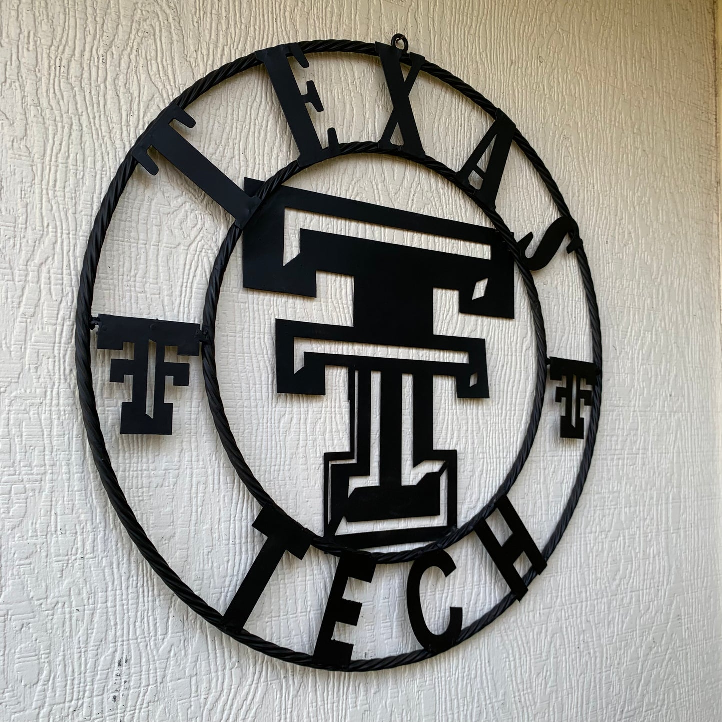 TEXAS TECH RUSTIC BLACK CUSTOM METAL VINTAGE CRAFT WESTERN HOME DECOR HANDMADE
