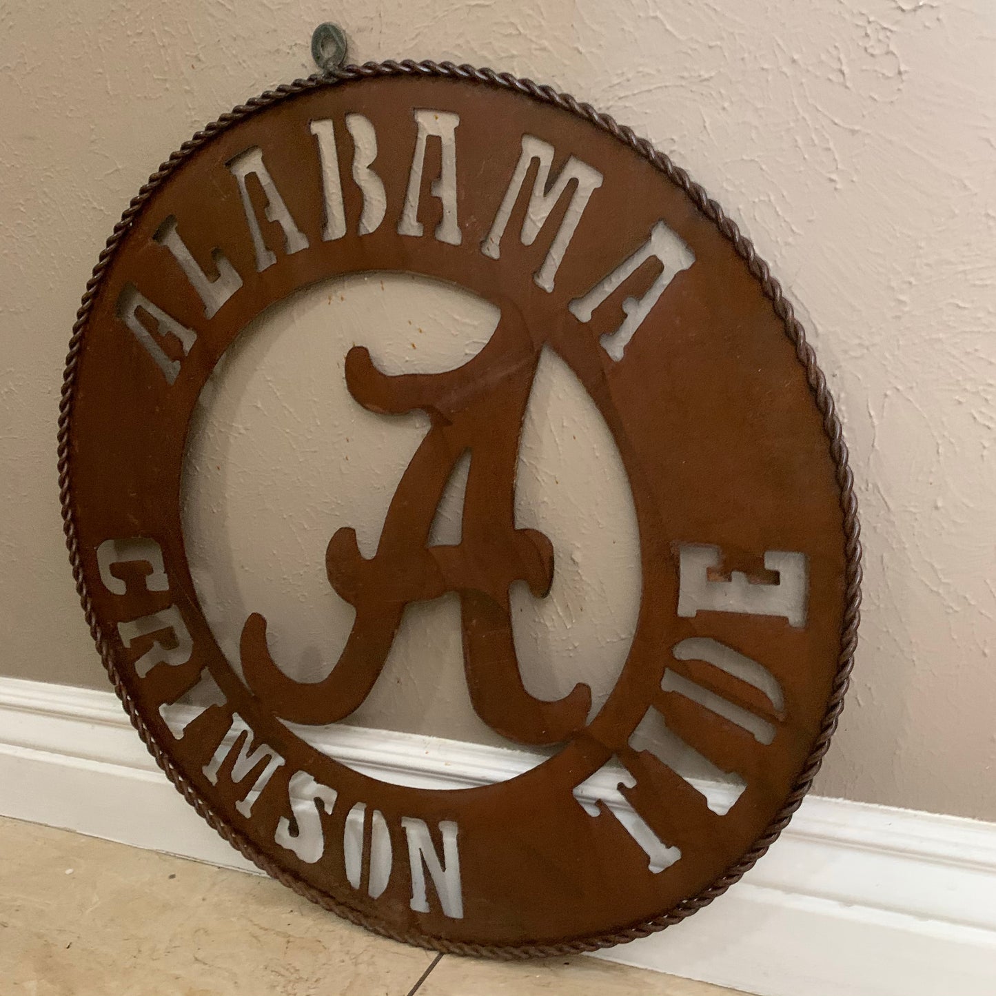 ALABAMA CRIMSON TIDE LASERCUT CUSTOM METAL VINTAGE TEAM CRAFT RUSTIC BRONZE HANDMADE