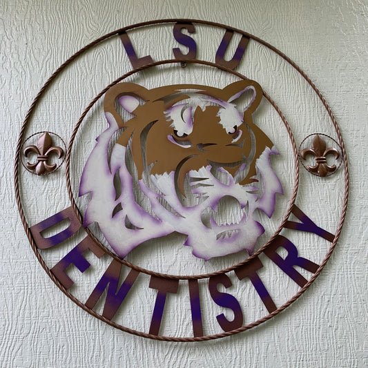 LSU YOUR CUSTOM NAME SPORTS TEAM SIGNS CUSTOM METAL VINTAGE CRAFT SIGN WESTERN HOME DECOR HANDMADE