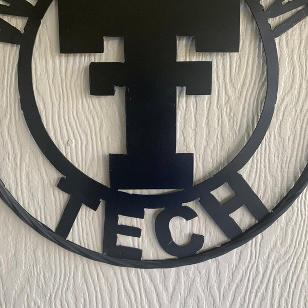 12",18",24",32",36" WRECKEM TEXAS TECH SOLID PLAIN T CUSTOM VINTAGE CRAFT METAL TEAM SIGN HANDMADE