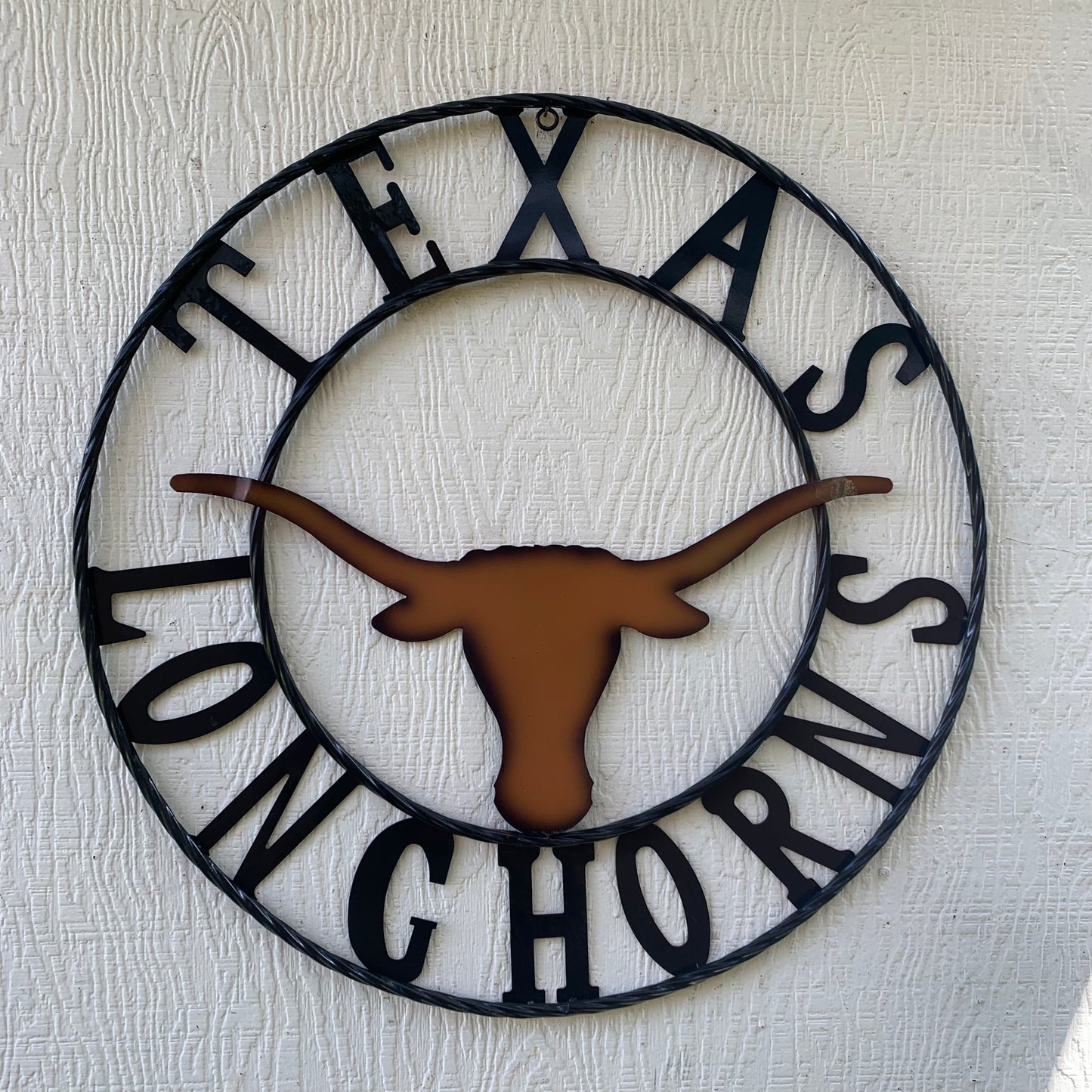 TEXAS LONGHORNS CUSTOM METAL VINTAGE CRAFT TEAM SIGN WESTERN HOME DECOR HANDMADE #EH90072