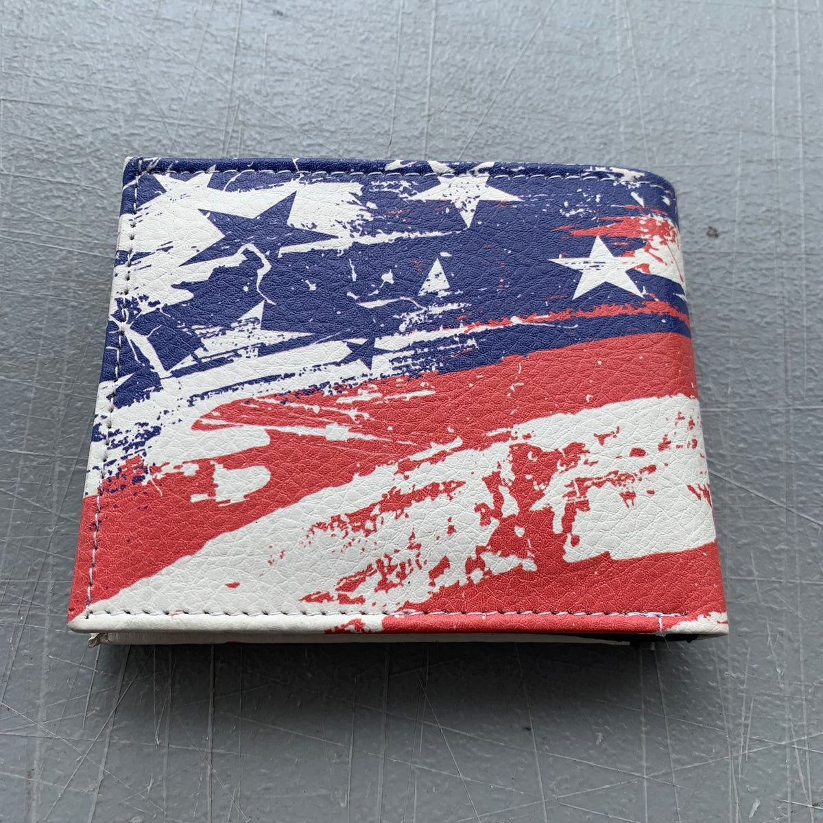 5" USA FLAG RED WHITE BLUE WALLET LEATHER BIFOLD WALLET NEW