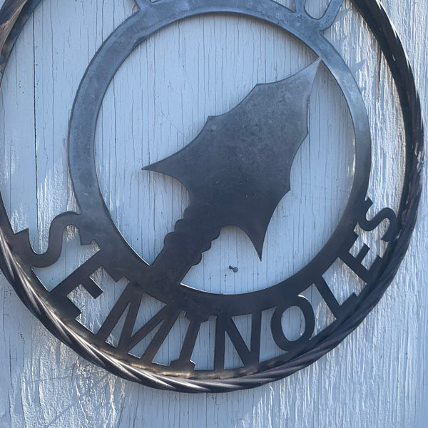 FSU SEMINOLES FLORIDA SPEAR CUSTOM RAW METAL VINTAGE CRAFT TEAM SIGN HANDMADE