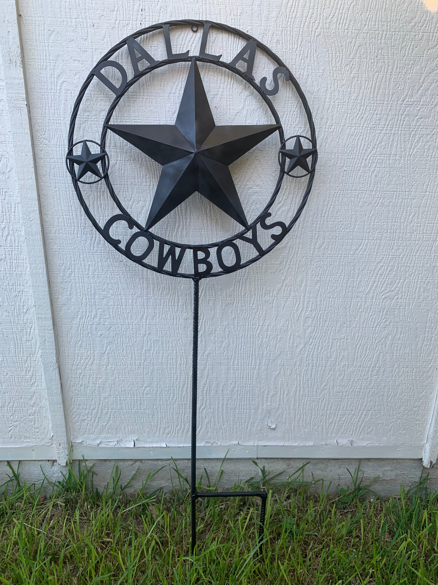 24" STAR & 34" STAKE DALLAS COWBOYS DECOR METAL ART WESTERN HOME WALL DECOR ALL RUSTIC BLACK STAR WITH 34" STAKE