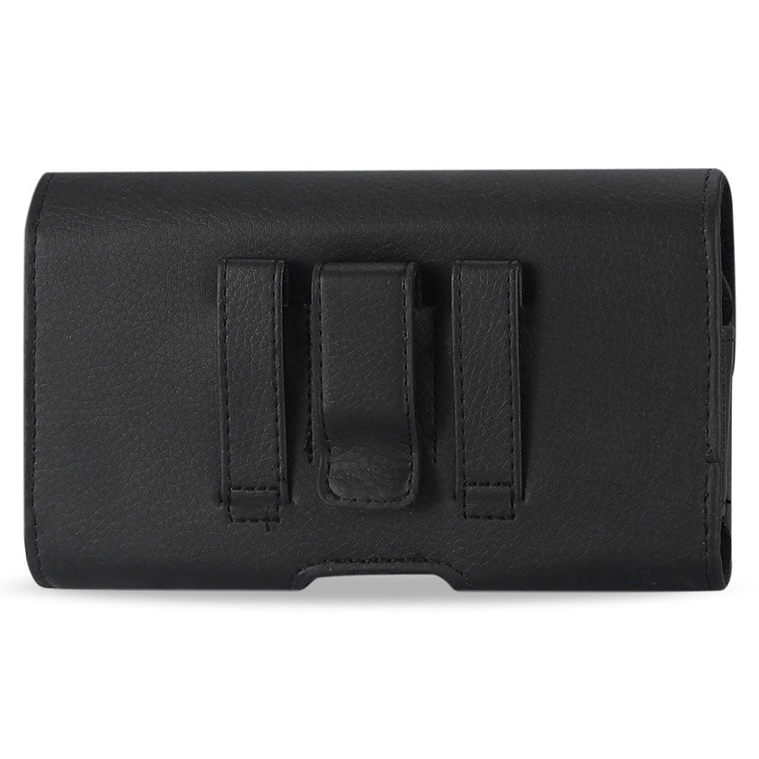 HP102B-BK 7" REIKO XL MEGA EXTRA LARGE LEATHER POUCH BELT LOOP HOLSTER CELL PHONE CASE UNIVERSAL OVERSIZE --FREE SHIPPING
