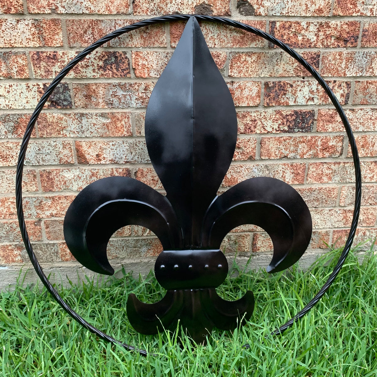 24", 36" GLOSS BLACK FLEUR DE LIS METAL WALL ART SIGN WESTERN HOME DECOR HANDMADE NEW #EH10645