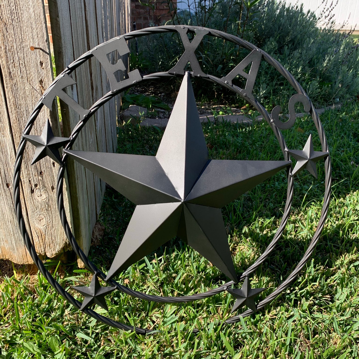 24" TEXAS BLACK STAR BARN STAR METAL ART WESTERN HOME DECOR VINTAGE RUSTIC BLACK