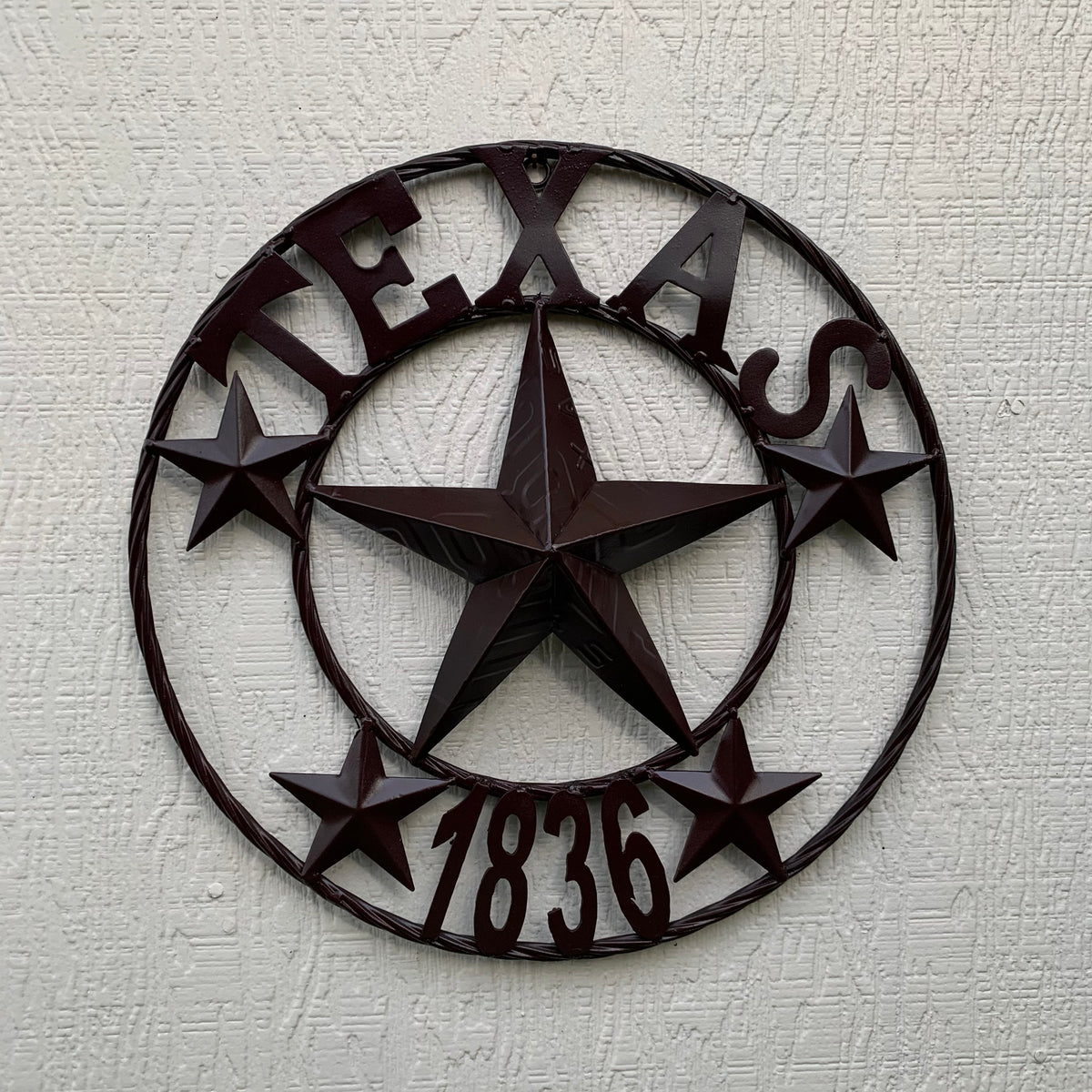 16",24",32",50" RUSTIC BROWN TEXAS 1836 BARN STAR METAL ART WESTERN HOME DECOR VINTAGE RUSTIC DARK BROWN NEW
