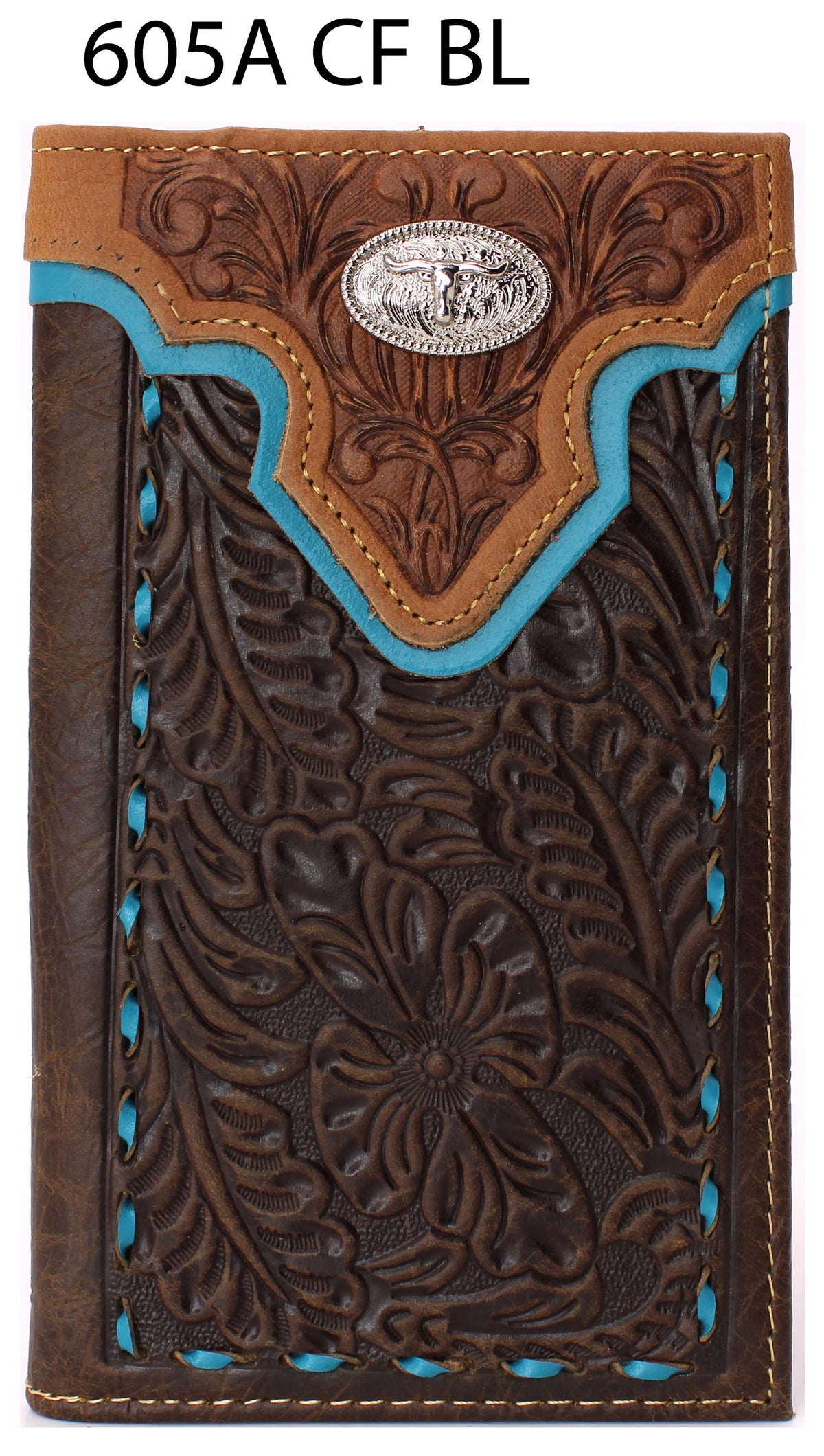 MEN'S GENUINE LEATHER CHECKBOOK WALLET WESTERN NEW