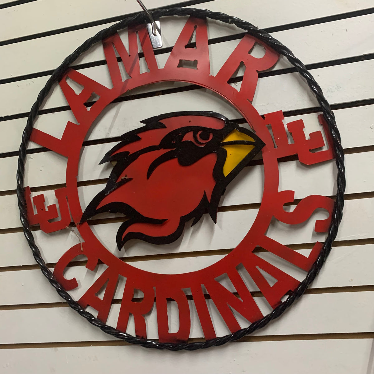 LAMAR CARDINALS CUSTOM METAL VINTAGE CRAFT SIGN WALL ART RUSTIC TEAM WESTERN HOME DECOR HANDMADE