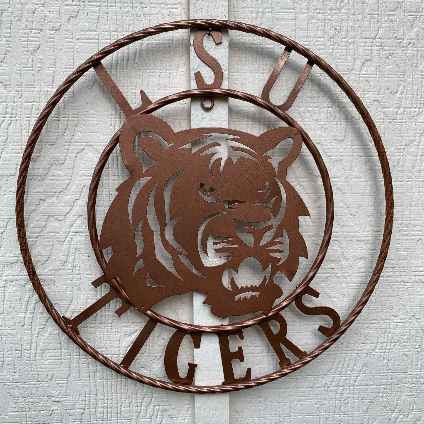 LSU TIGERS METAL CUSTOM VINTAGE CRAFT ART SIGN  WESTERN HOME DECOR 12,18",24",32",36"