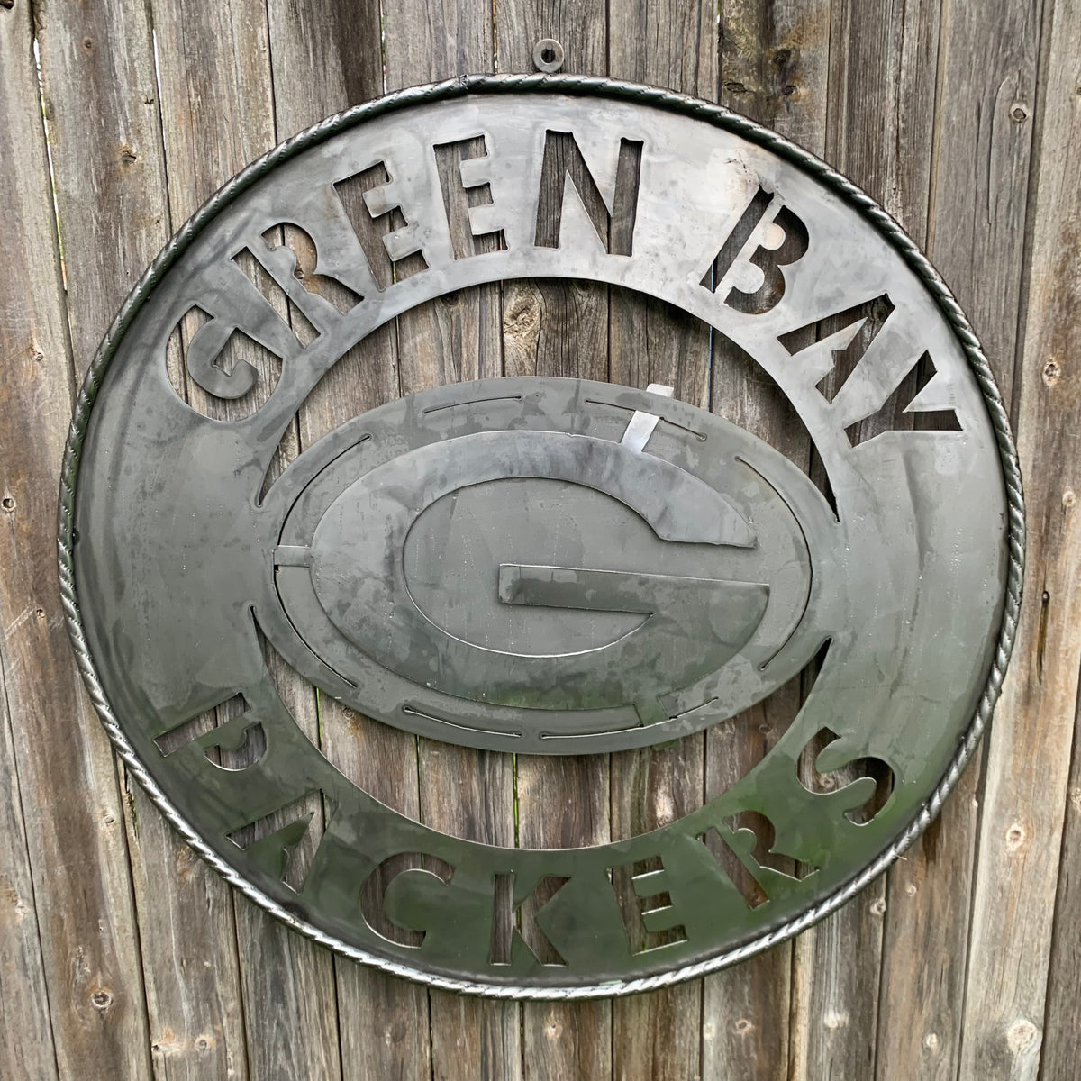 12",18",24",32",36" RAW METAL GREEN BAY PACKERS DISC CUSTOM METAL VINTAGE CRAFT TEAM SPORTS SIGN HANDMADE