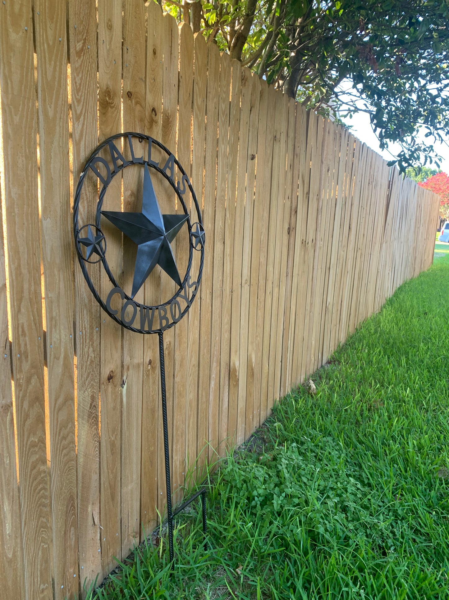 24" STAR & 34" STAKE DALLAS COWBOYS DECOR METAL ART WESTERN HOME WALL DECOR ALL RUSTIC BLACK STAR WITH 34" STAKE