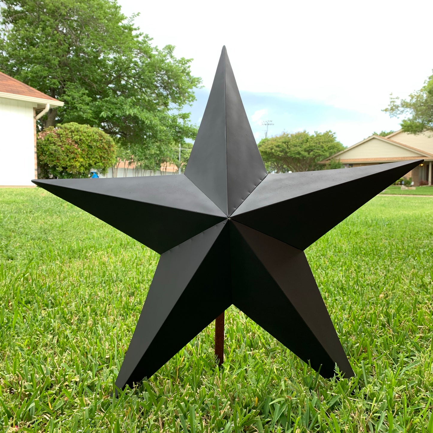 #EH10479 12", 16", 24", 30", 36" RUSTIC BLACK BARN STAR NO RING DAVID STAR 5 POINT WESTERN HOME DECOR HAND PAINTED