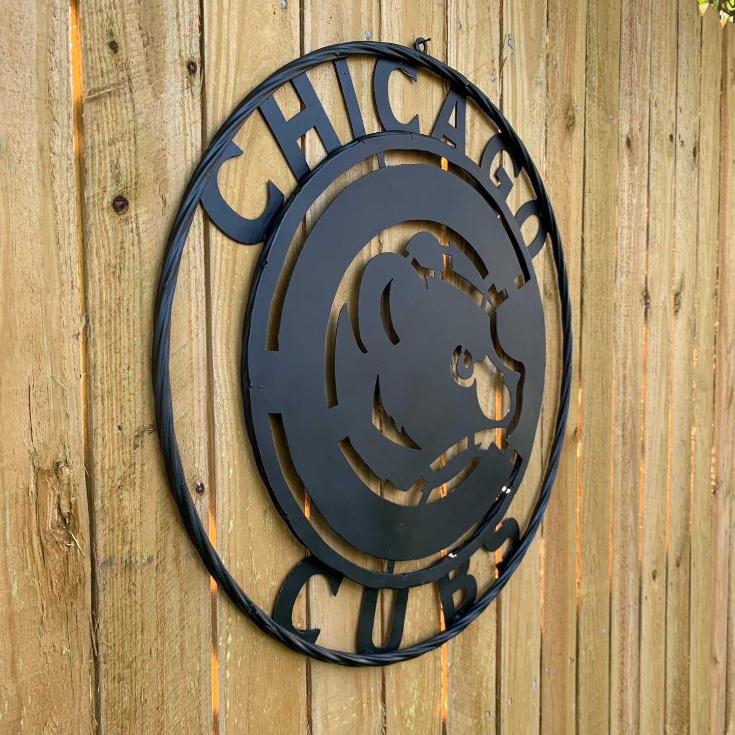 12", 18", 24", 32" CHICAGO CUBS CUSTOM BLACK & RAW METAL VINTAGE CRAFT TEAM SPORTS SIGN HANDMADE