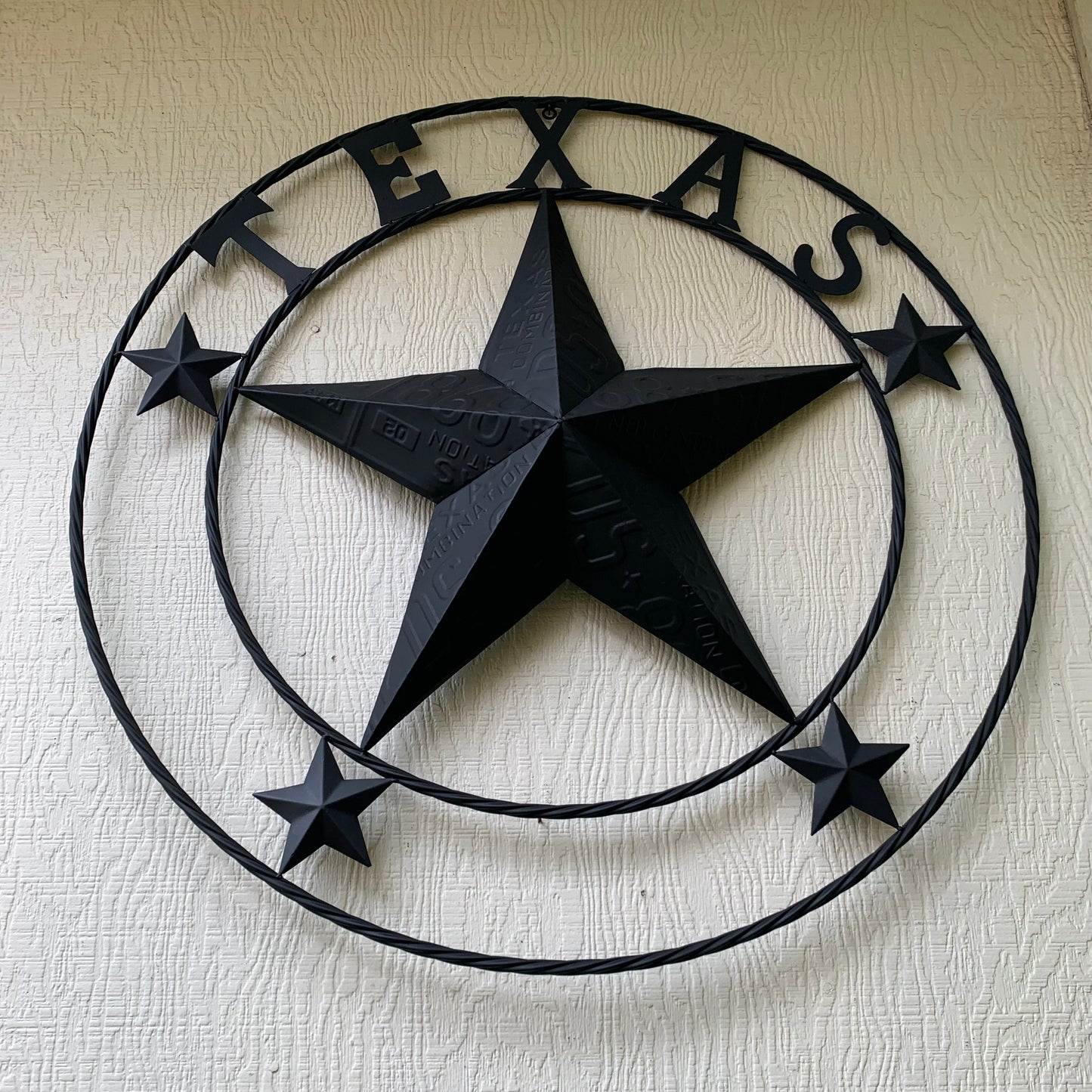 24", 32", 34", 40" TEXAS LICENSE PLATE RUSTIC BLACK BARN STAR METAL WALL WESTERN HOME DECOR RUSTIC TEXAS ART NEW
