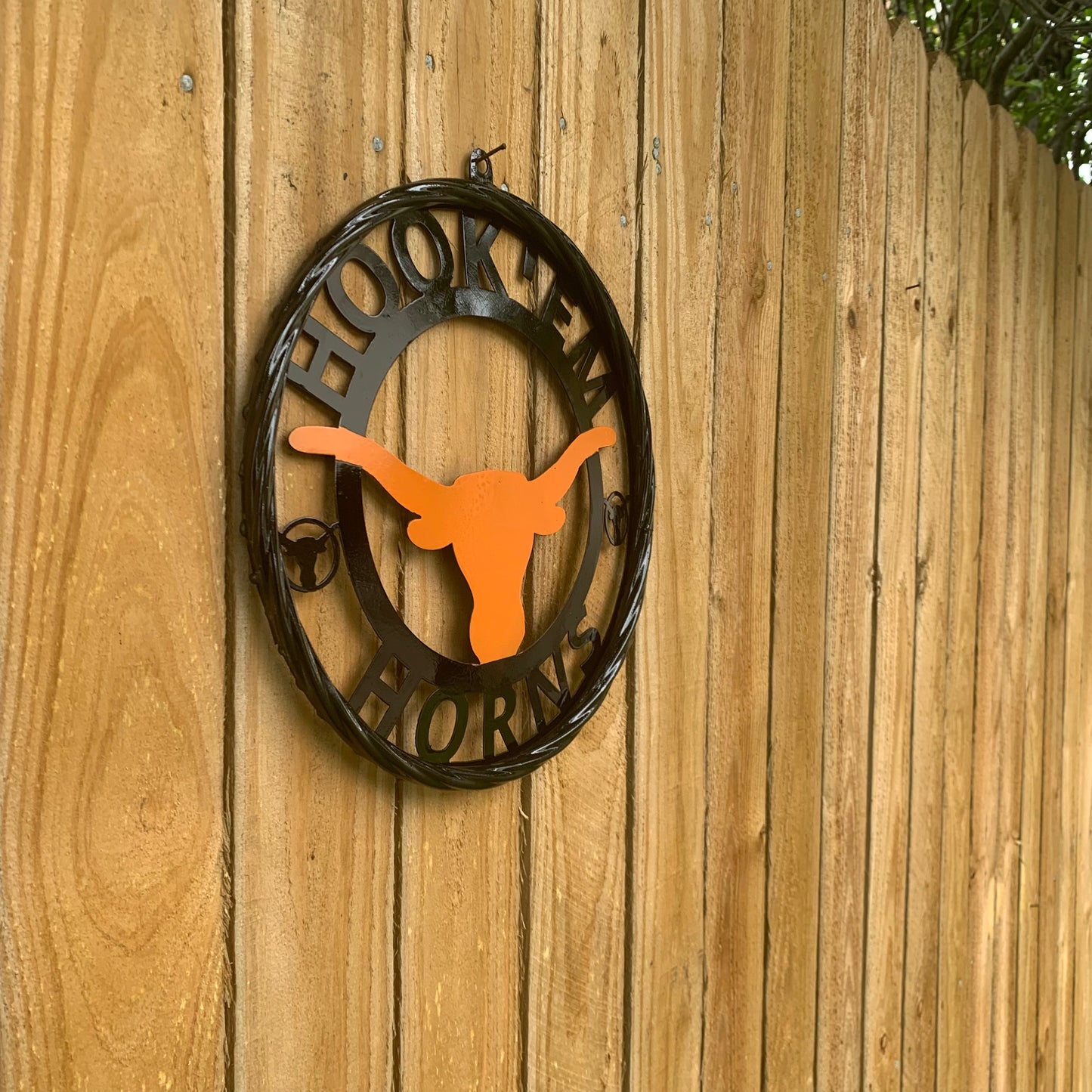 HOOKEM HORNS TEXAS LONGHORNS HOOK EM METAL CUSTOM VINTAGE CRAFT WALL ART TEAM SIGN HANDMADE