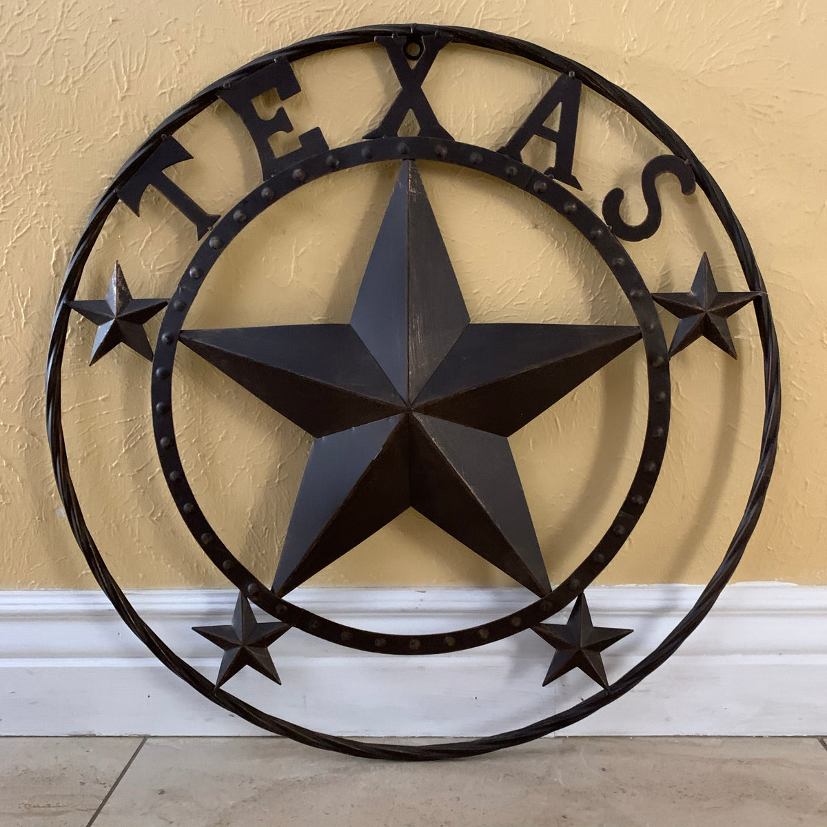 24" TEXAS BEADED COLIBROX BARN STAR METAL LONE STAR WESTERN HOME DECOR HANDMADE RUSTIC BRONZE COPPER NEW