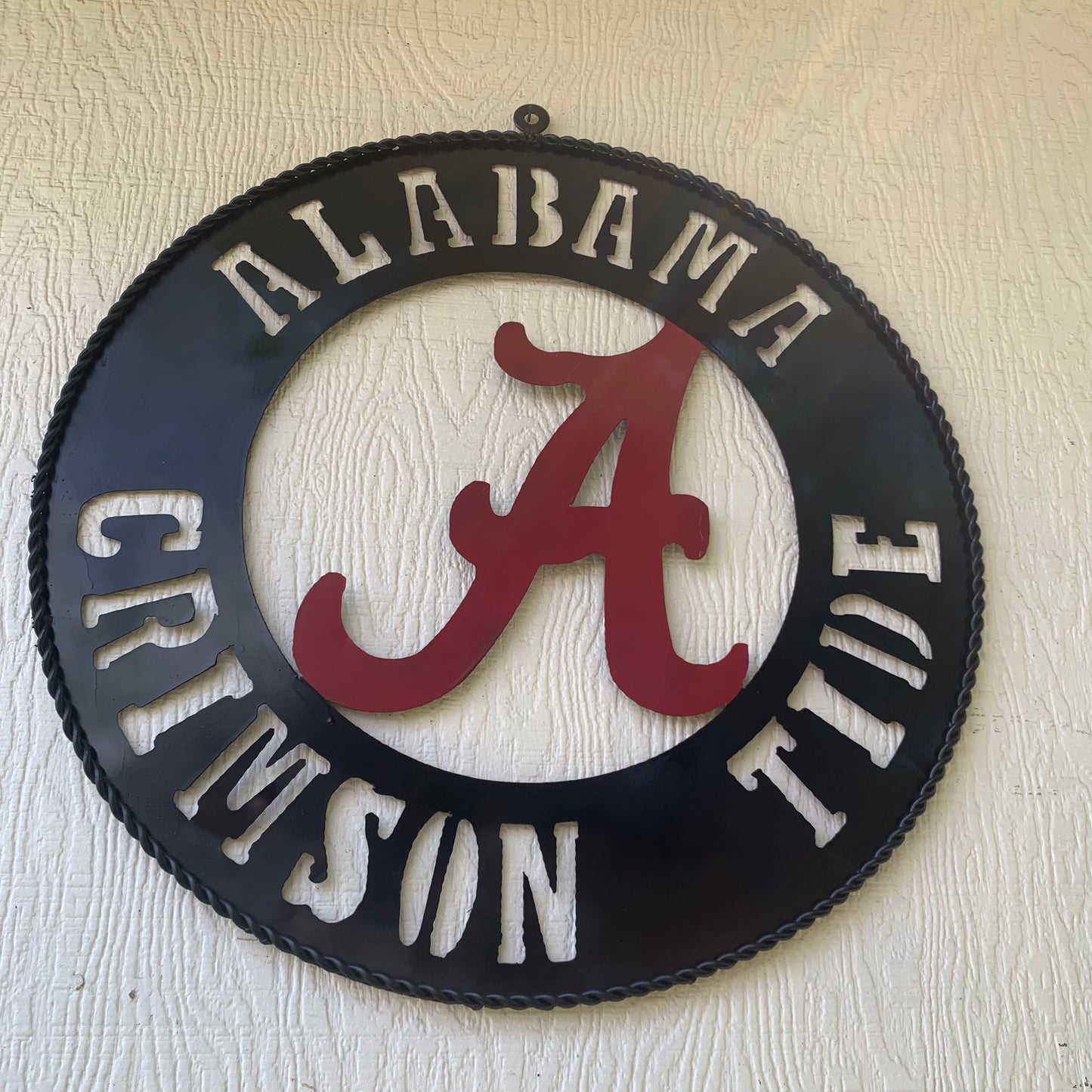 ALABAMA CRIMSON TIDE WIDE BAND RING CUSTOM METAL VINTAGE SIGN TEAM HANDMADE