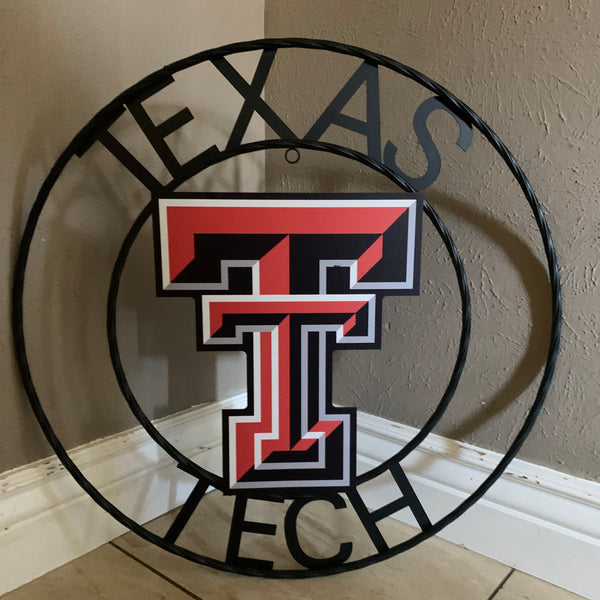 18",24" TEXAS TECH CUSTOM METAL VINTAGE CRAFT SIGN WESTERN HOME DECOR