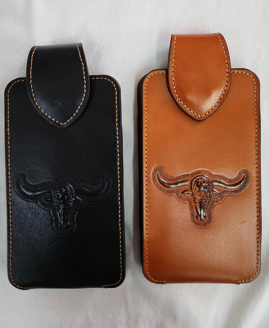 7" LEATHER HOLSTER POUCH WESTERN PHONE CRAFT EXTRA LARGE  BELT LOOP HOLSTER CELL PHONE CASE UNIVERSAL OVERSIZE