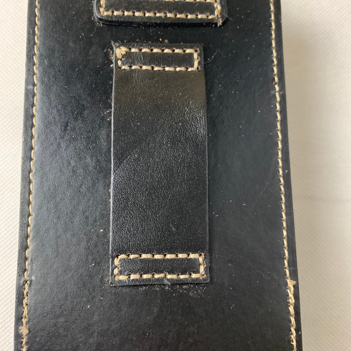 #WS341D 7" COWBOY PRAYER HOLSTER BLACK LEATHER POUCH EXTRA LARGE  BELT LOOP CELL PHONE CASE UNIVERSAL OVERSIZE--FREE SHIPPING