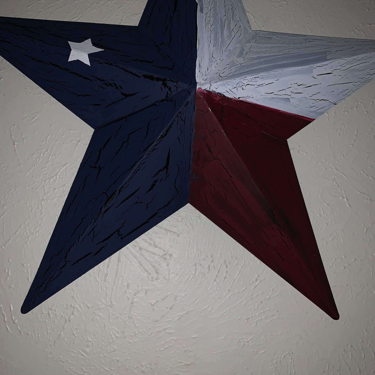 CRACKLE STYLE RED WHITE & BLUE METAL BARN STAR METAL WALL ART WESTERN HOME DECOR RUSTIC NEW