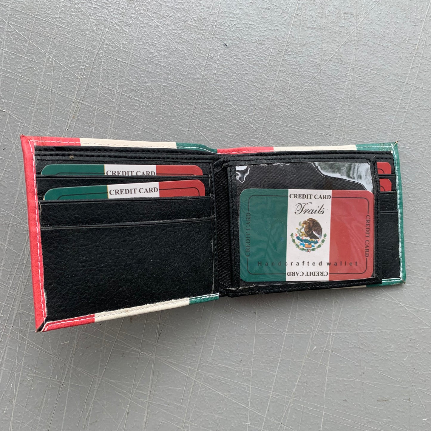 5" MEXICO FLAG WALLET LEATHER BIFOLD WALLET NEW