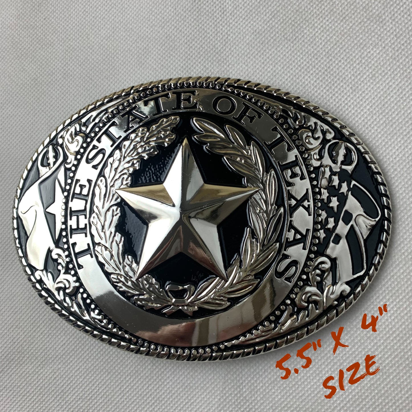 6" X 4" LONESTAR SILVER  STAR BELT BUCKLE WESTERN BELT BUCKLE FASHION ART NEW #EH12263