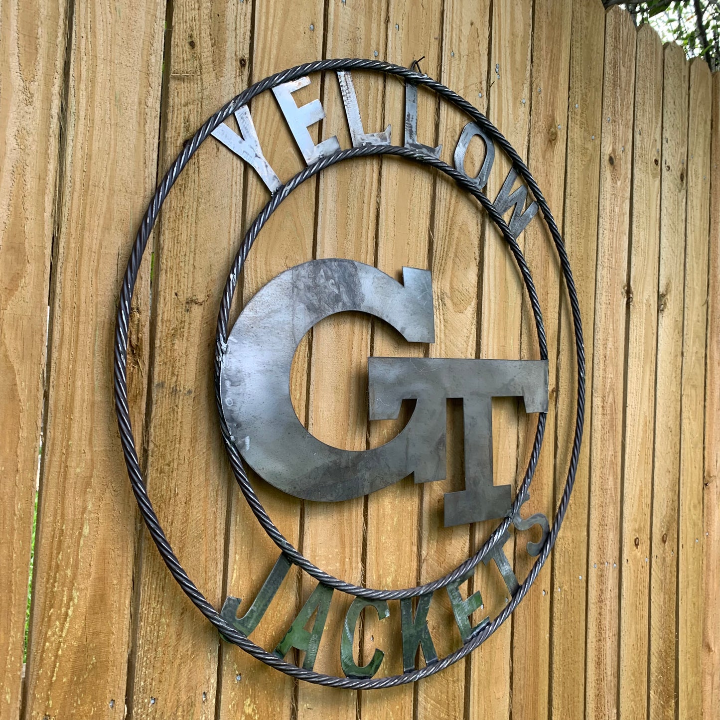 GEORGIA TECH YELLOW JACKETS CUSTOM RAW METAL VINTAGE CRAFT SIGN UNPAINTED HANDMADE 12",18",24",32",36"