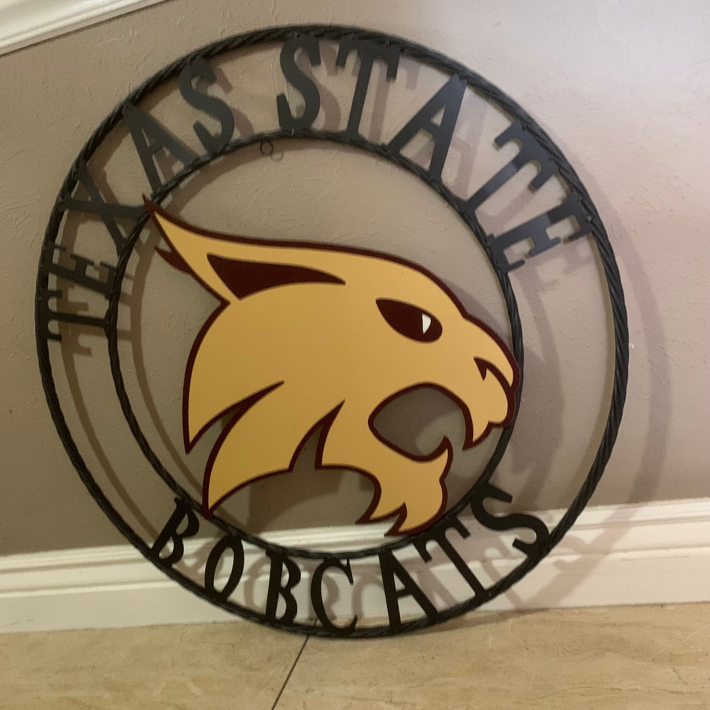 12",18",24",32",36" TEXAS STATE BOBCATS CUSTOM METAL VINTAGE CRAFT TEAM SIGN WESTERN HOME DECOR HANDMADE