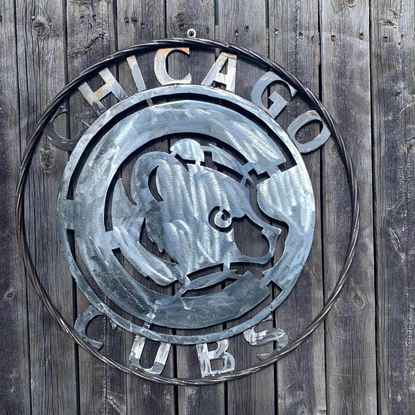 12", 18", 24", 32" CHICAGO CUBS CUSTOM RAW METAL VINTAGE CRAFT TEAM SPORTS SIGN HANDMADE