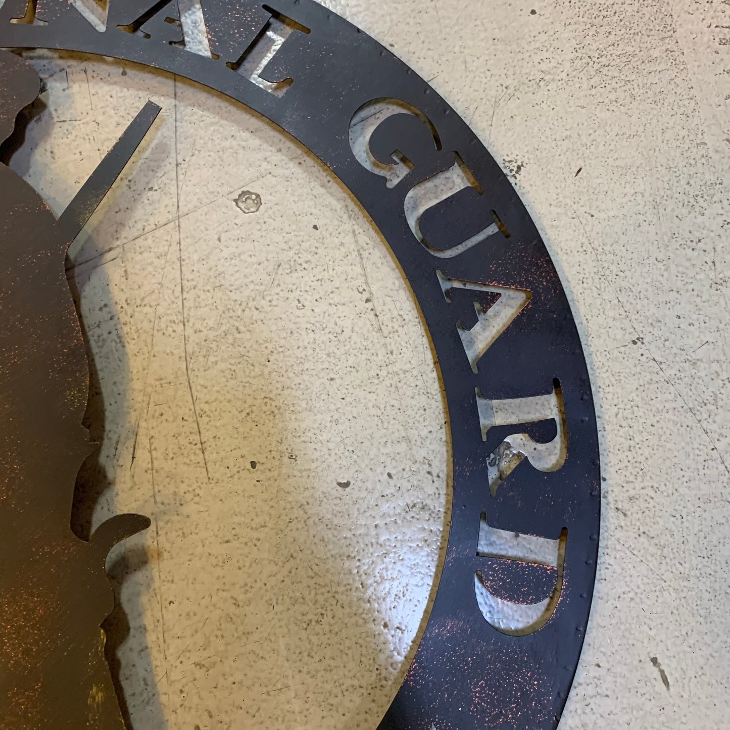 24" ARMY NATIONAL GUARD CUSTOM METAL VINTAGE CRAFT METAL WALL ART WESTERN HOME DECOR