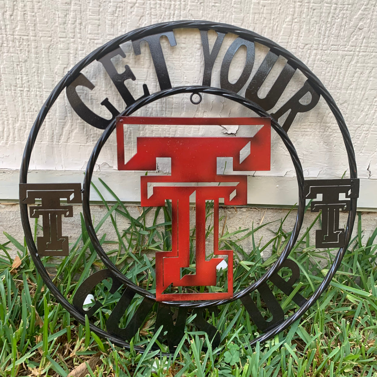 12", 18", 24", 32" GET YOUR GUNS UP TEXAS TECH CUSTOM METAL VINTAGE CRAFT TEAM SIGN