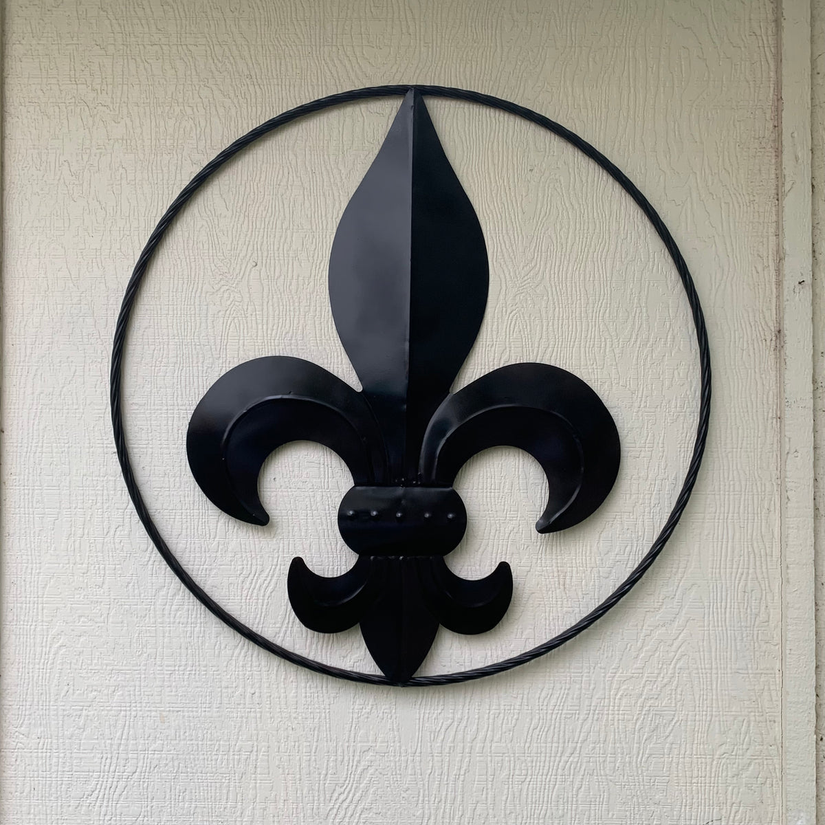 24", 36" GLOSS BLACK FLEUR DE LIS METAL WALL ART SIGN WESTERN HOME DECOR HANDMADE NEW #EH10645